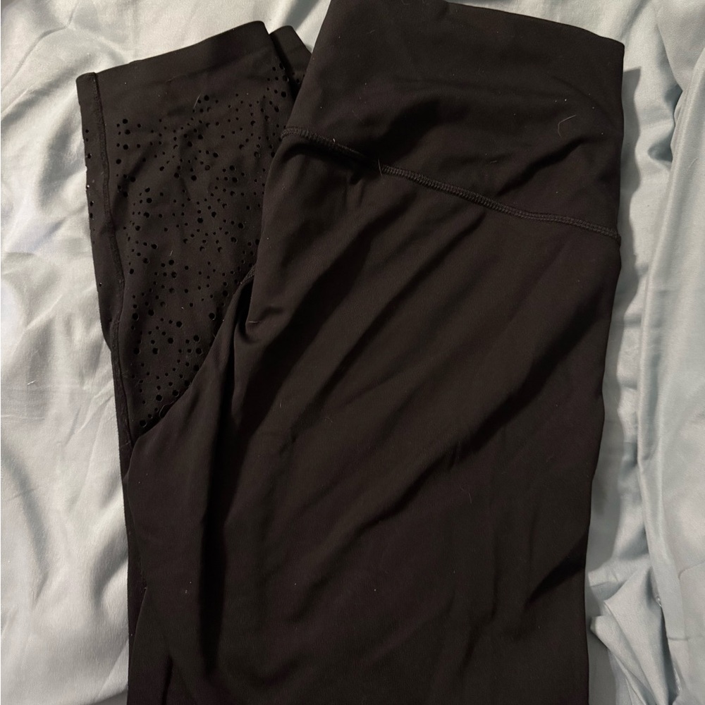 Black Leggings with Mesh Detail